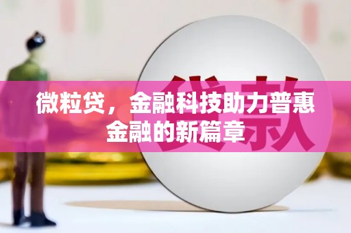 夏邑微粒贷，金融科技助力普惠金融的新篇章