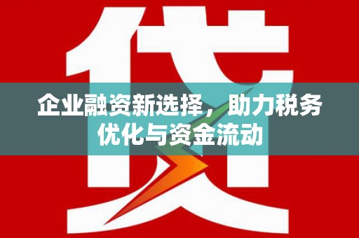 夏邑企业融资新选择，助力税务优化与资金流动