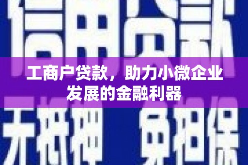 夏邑工商户贷款，助力小微企业发展的金融利器