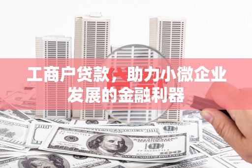 夏邑工商户贷款，助力小微企业发展的金融利器