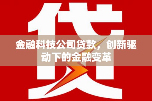 夏邑金融科技公司贷款，创新驱动下的金融变革