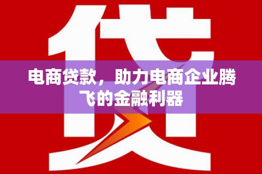 夏邑电商贷款，助力电商企业腾飞的金融利器
