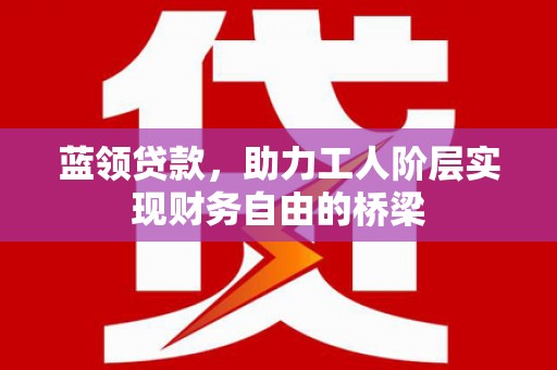 夏邑蓝领贷款，助力工人阶层实现财务自由的桥梁