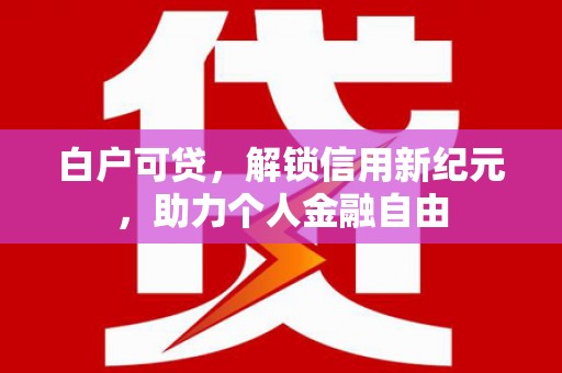 夏邑白户可贷，解锁信用新纪元，助力个人金融自由
