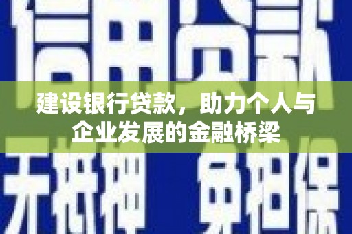 夏邑建设银行贷款，助力个人与企业发展的金融桥梁