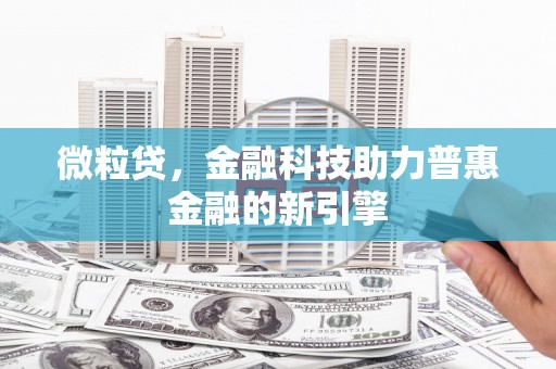 夏邑微粒贷，金融科技助力普惠金融的新引擎