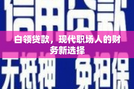 夏邑白领贷款，现代职场人的财务新选择