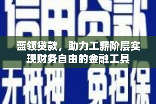 夏邑蓝领贷款，助力工薪阶层实现财务自由的金融工具