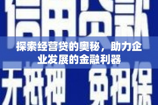 夏邑探索经营贷的奥秘，助力企业发展的金融利器
