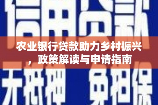 夏邑农业银行贷款助力乡村振兴，政策解读与申请指南