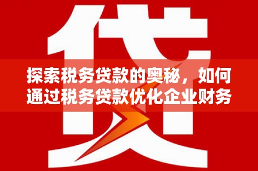 夏邑探索税务贷款的奥秘，如何通过税务贷款优化企业财务