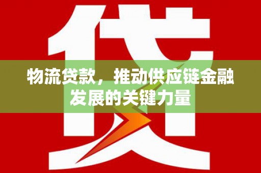 夏邑物流贷款，推动供应链金融发展的关键力量