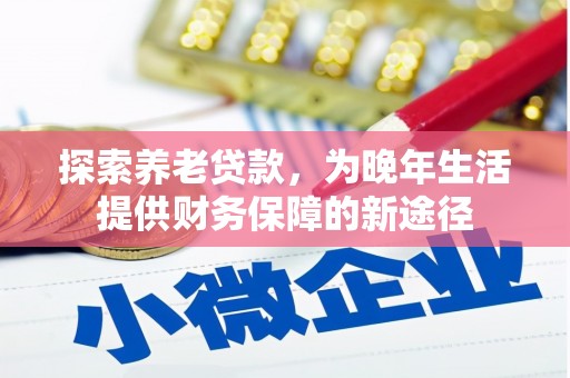 夏邑探索养老贷款，为晚年生活提供财务保障的新途径