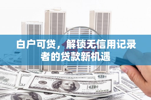 夏邑白户可贷，解锁无信用记录者的贷款新机遇