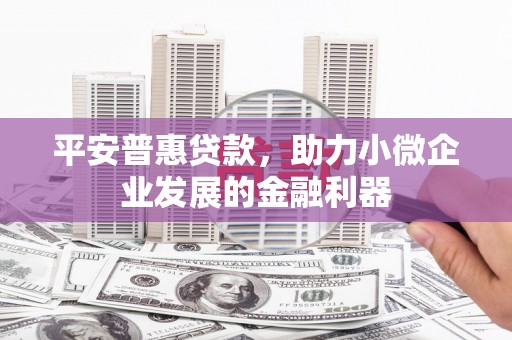 夏邑平安普惠贷款，助力小微企业发展的金融利器