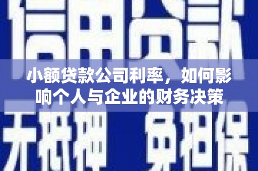 夏邑小额贷款公司利率，如何影响个人与企业的财务决策