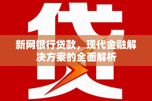 夏邑新网银行贷款，现代金融解决方案的全面解析