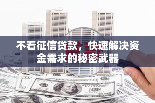夏邑不看征信贷款，快速解决资金需求的秘密武器