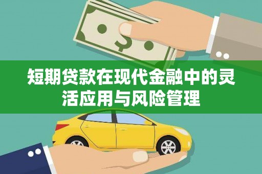夏邑短期贷款在现代金融中的灵活应用与风险管理