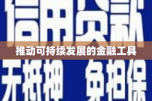 夏邑推动可持续发展的金融工具